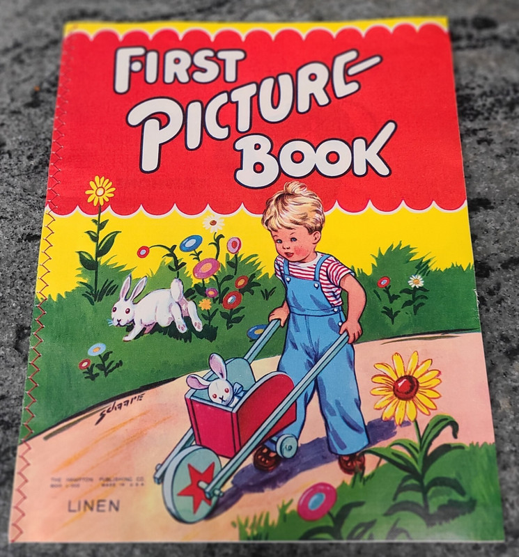 Vintage Linen First Picture Kids Book 1955 VG Children’s Book Hampton Publishing