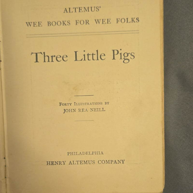 Three Little Pigs by Henry Altemus Company Hardcover Illustrated John Rea Neill gallery