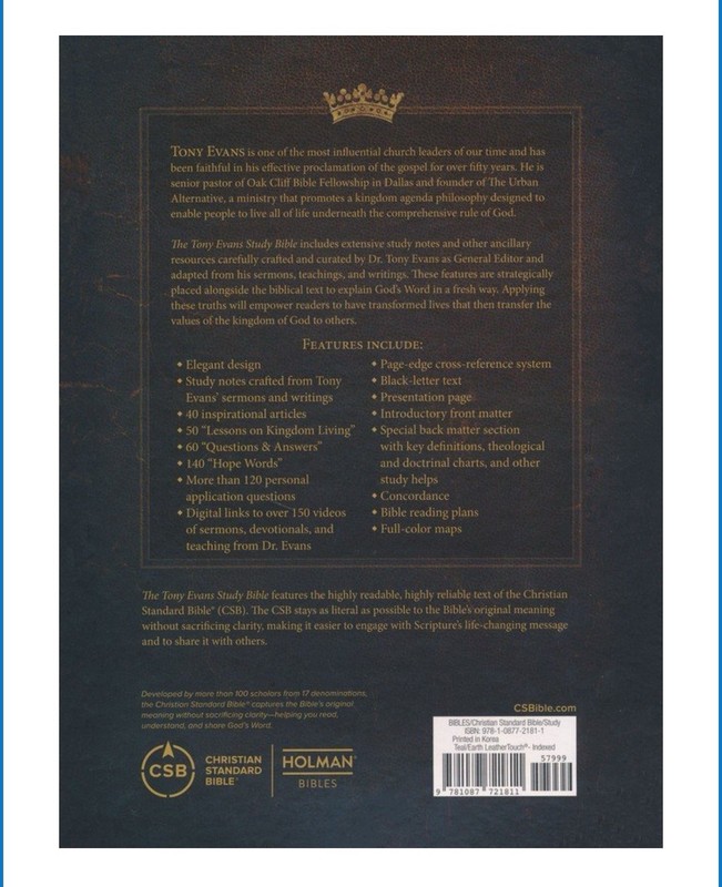 CSB Tony Evans Study Bible, Teal/Earth LeatherTouch : Advancing God's Kingdom gallery