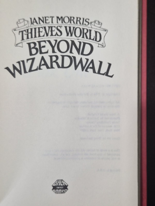 ​​Janet Morris BEYOND TRILOGY 1985 Thieves World Set Sanctuary Baen BCE HCDJ VG+ gallery