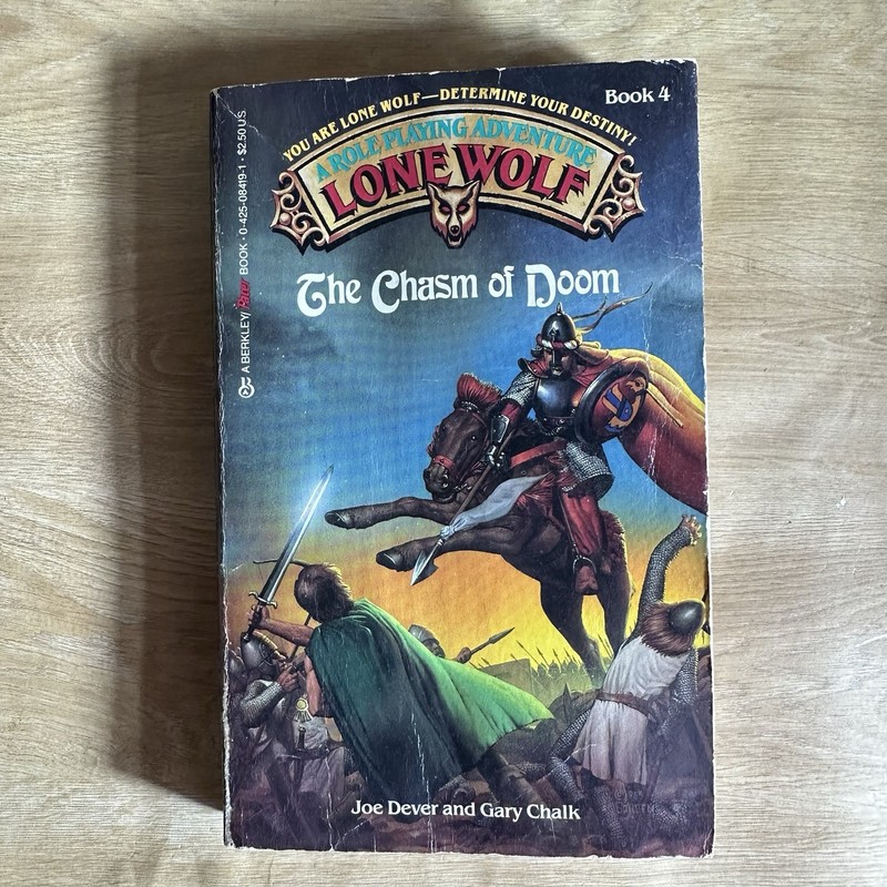 Lone Wolf The Chasm of Doom Book 4 RPG Role Playing Adventure Game Book Fantasy