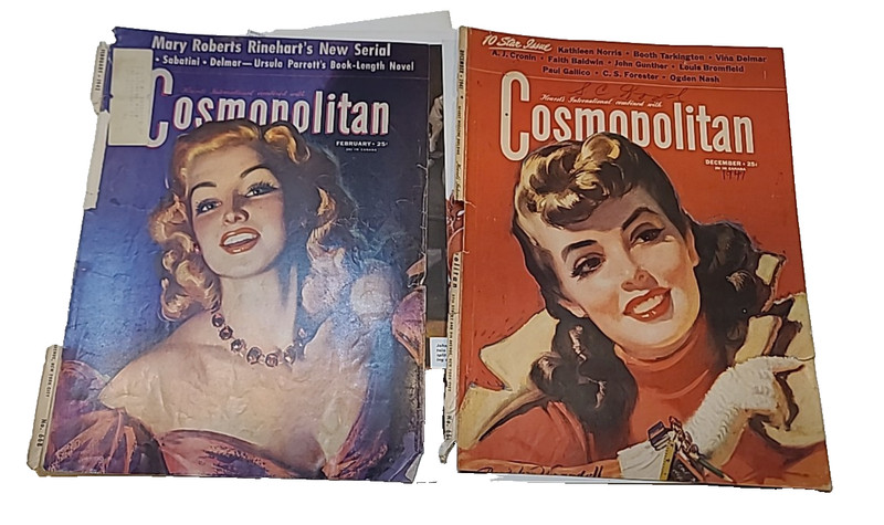 Original 1941 & 1942 Cosmopolitan Magazine Cover Pages December & February – Lot