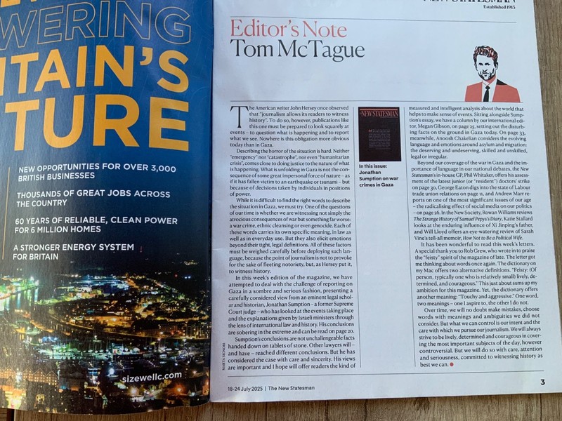 NEW STATESMAN MAGAZINE 18/07/2025 gallery