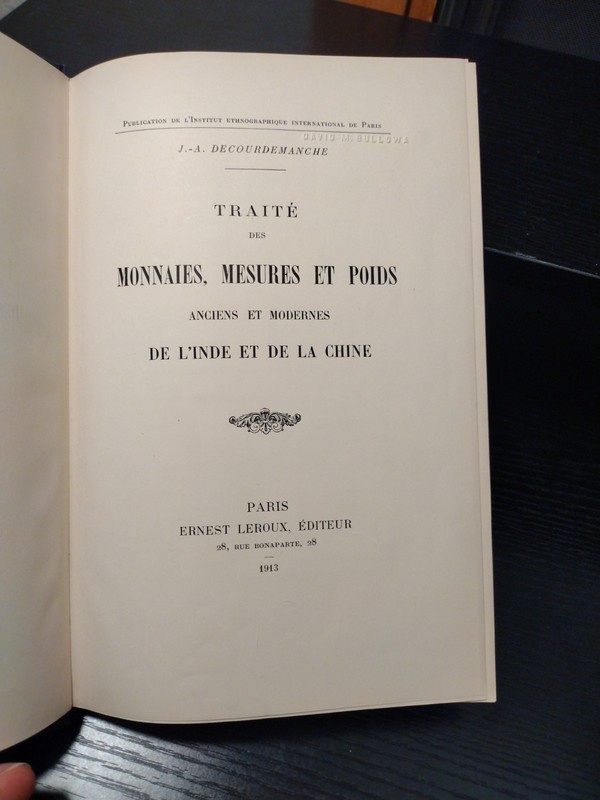 Ancient & Modern Coins Measures Weights of India & China 1913 (In French) 172 pg gallery