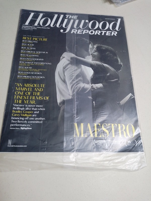 New Sealed The Hollywood Reporter Magazine 2023 November 27 Maestro Award Specia