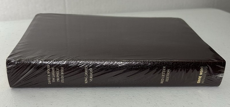 Tim Lahaye Prophecy Study Bible KJV Genuine Leather Red Letter AMG W/David Wood
