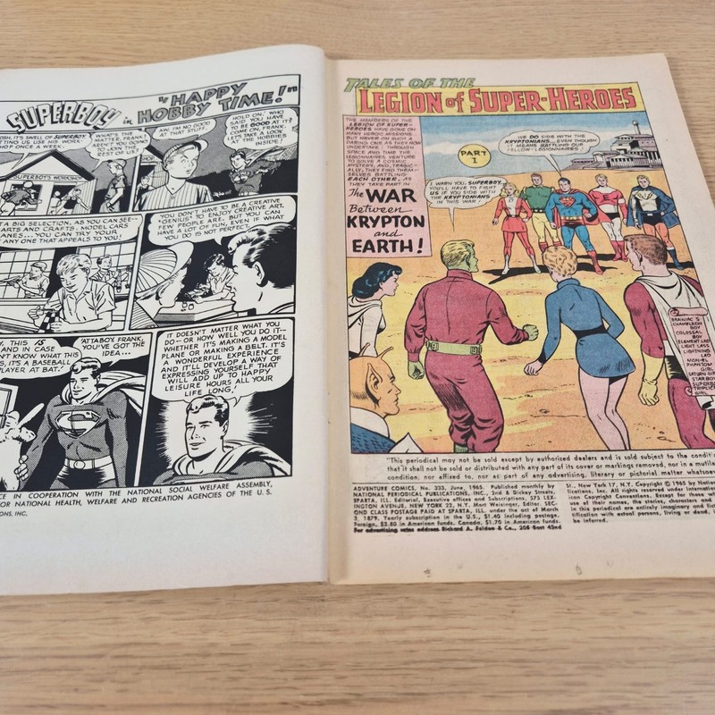 VTG Adventure Comics #333 The War Between Krypton and Earth DC Comics June 1965 gallery