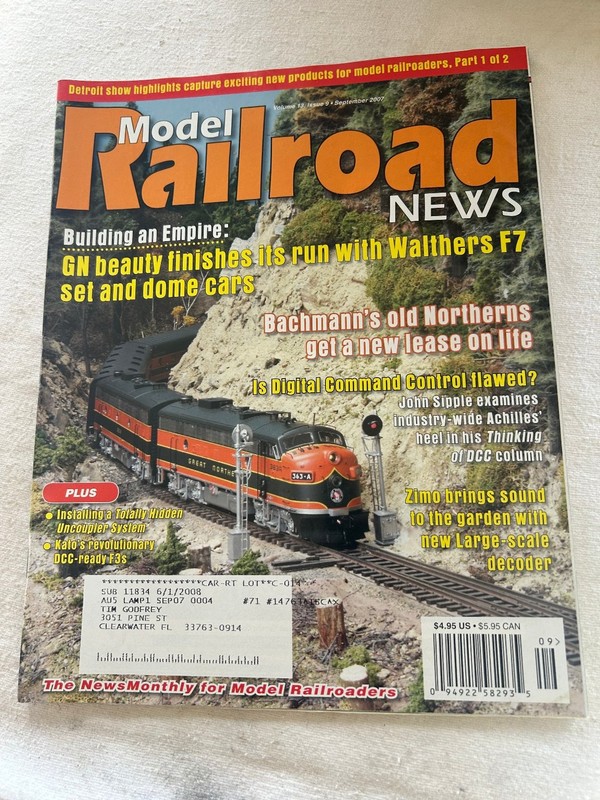 Model Railroad News Magazine Sep 2007 Vol 13 Issue 9 Walthers Bachmann