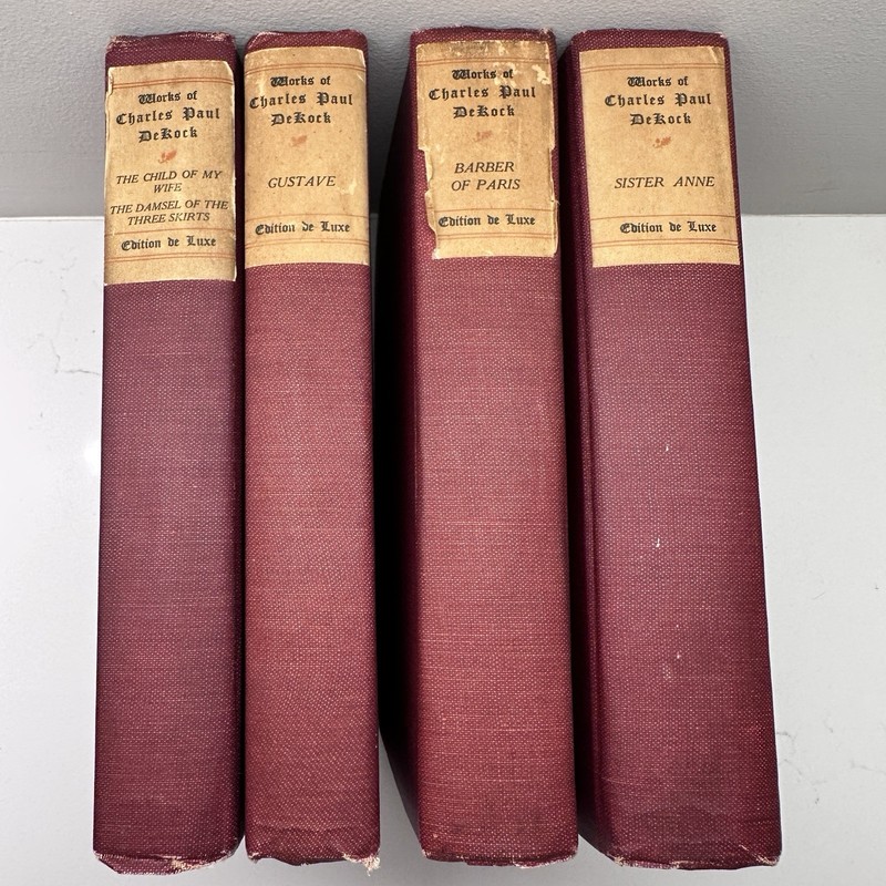 Antique The Works of Charles Paul De Kock – Gustave HC Edition de Luxe 4 Books