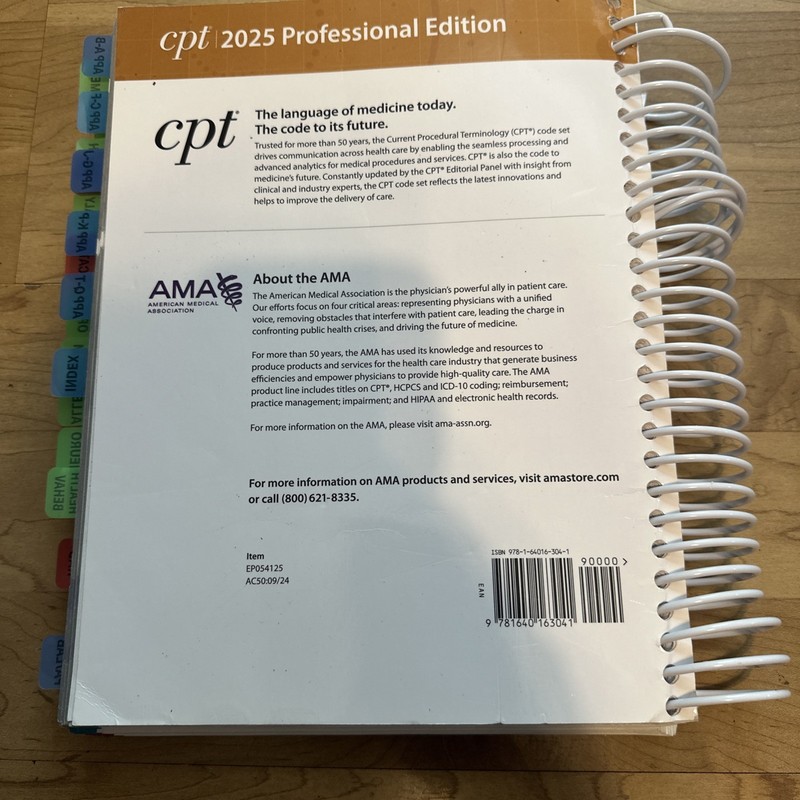 CPT 2025 Professional Edition Text Book by American Medical Association gallery