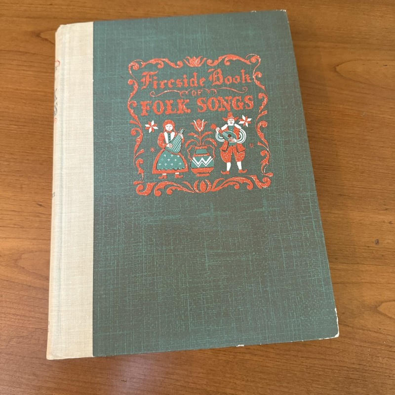 VINTAGE FIRESIDE BOOK OF FOLK SONGS 1947 ILLUSTRATED ANTIQUE PIANO MUSIC OLD