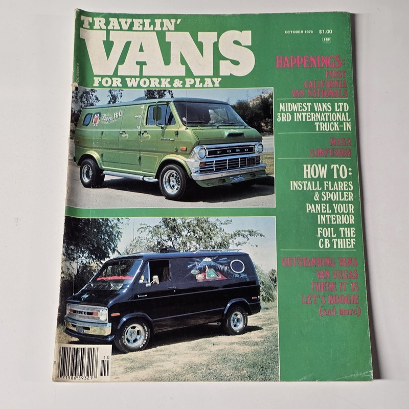 Travelin Vans For Work & Play Magazine – Oct. 1976 – Truck-in,Rare Vintage