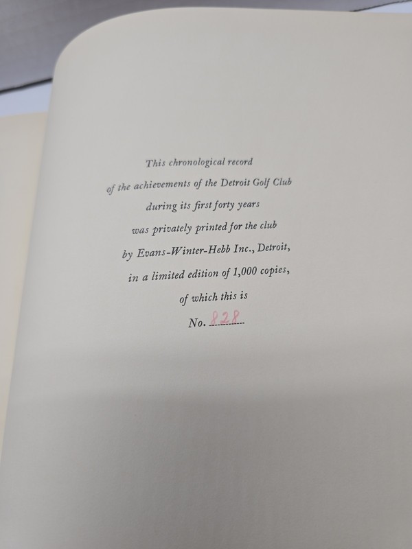 1939 Detroit Golf Club History Limited Edition Book 828/1000 Rare Private Print gallery