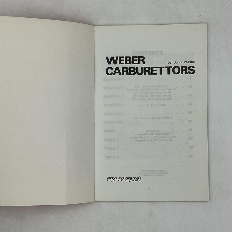 Vintage WEBER CARBURETTORS John Passini Paperback 1973 United Kingdom 2 Vols gallery