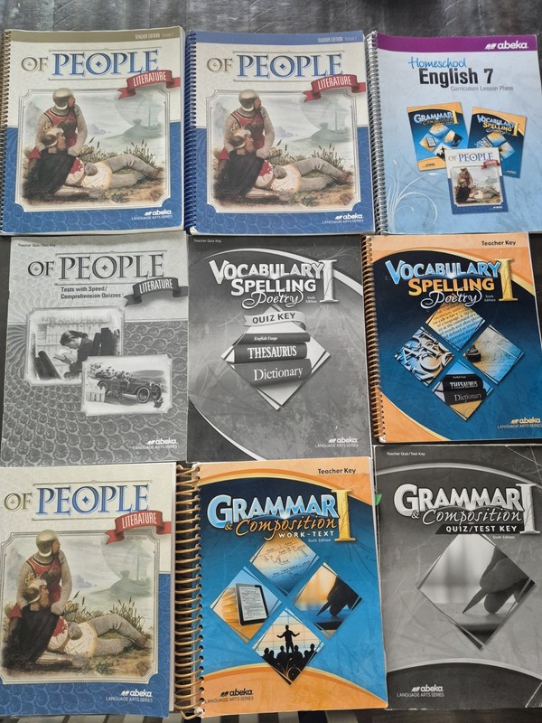 Abeka Grade 7 English Grammar, Reading, Poetry, And Spelling Teacher Books