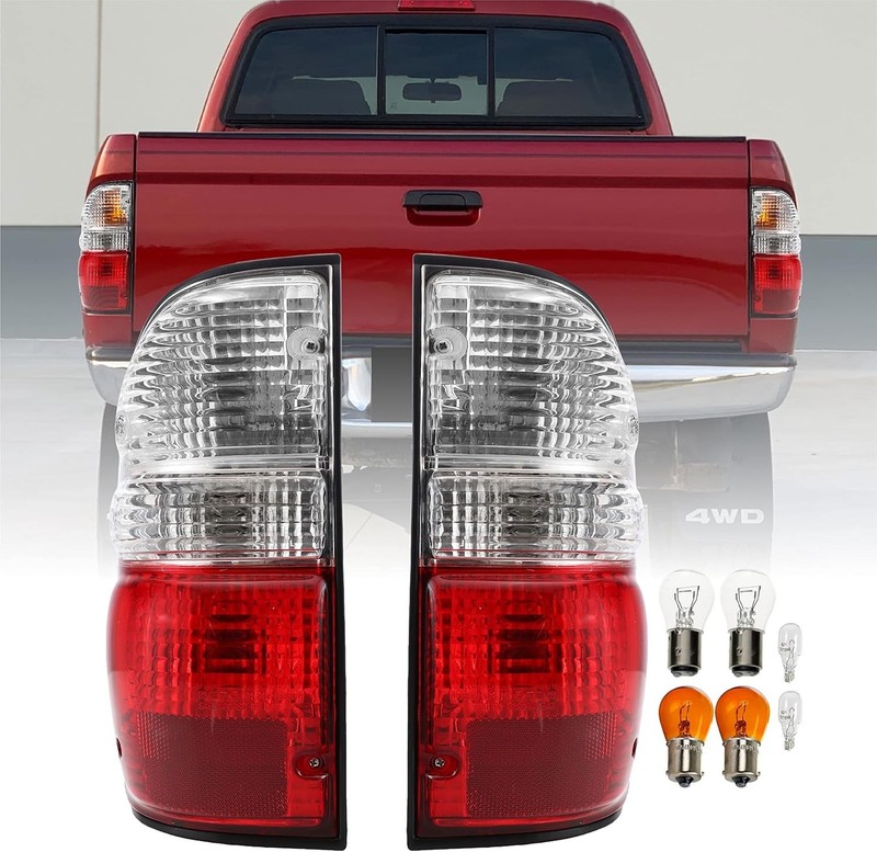 USR DEPO 01-04 Tacoma Tail Lights – JDM Style Red/Clear Lens Rear Tail Lamps Set