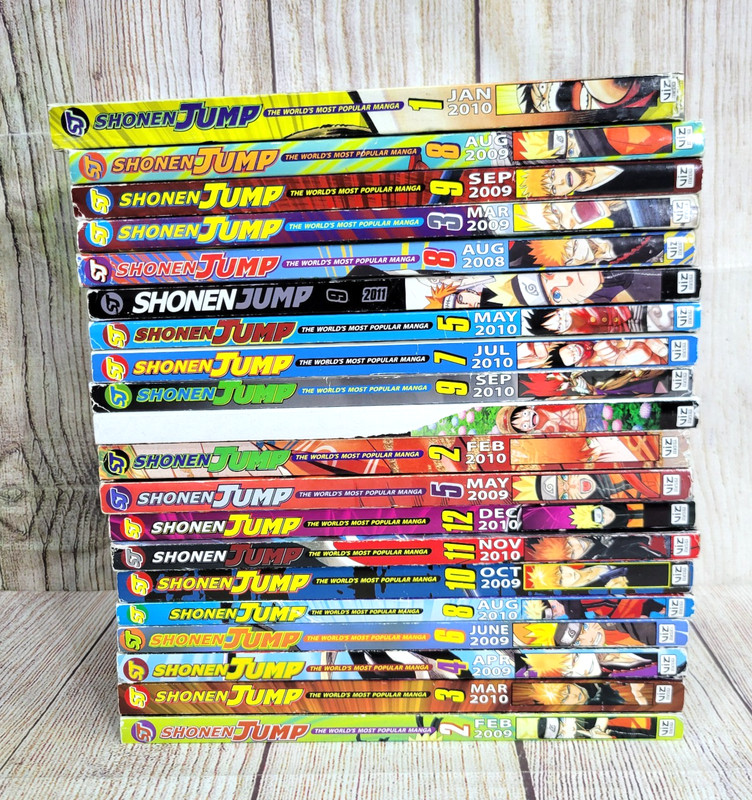 Shonen Jump Manga Magazine Lot of 20 (2008, 2009, 2010) NO CARDS