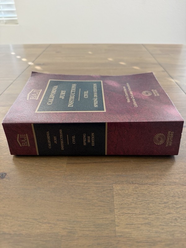 California Jury Instructions Civil Spring 2016 Edition-Thomson Reuters Paperback gallery