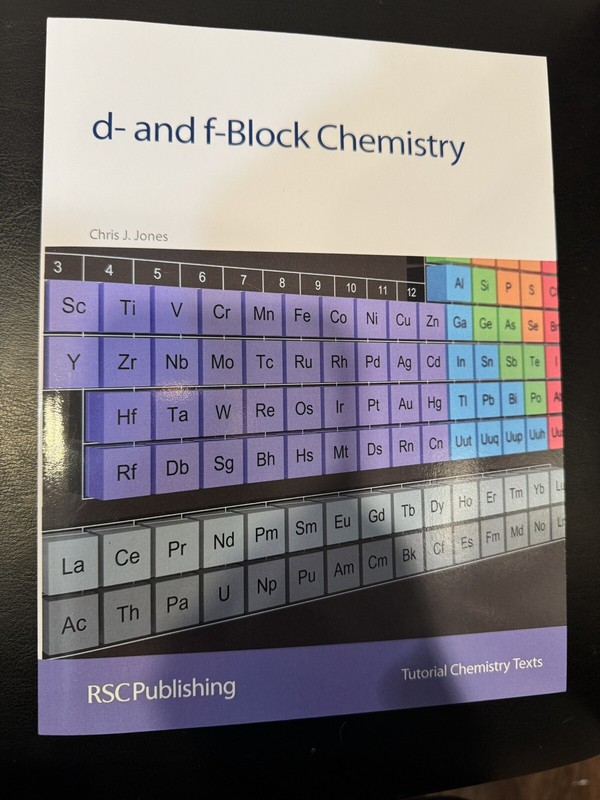 NEW D- And F-Block Chemistry Textbook by Jones, Chris Tutorial Chemistry Class