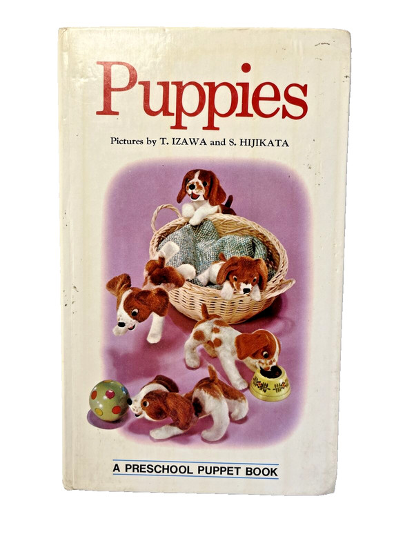 Puppies Dog Puppet Book Tadasu Izawa Shigemi Hijikata 1973 Preschool HC Board