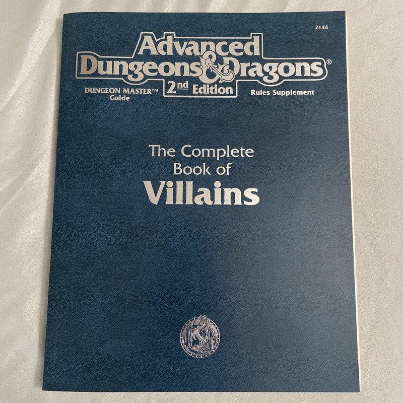 1994 AD&D 2nd Edition Complete Book Of Villains 2144 Dungeons & Dragons DMG TSR