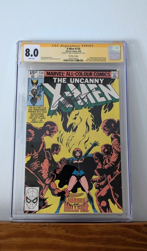Uncanny X-Men #134 – 1980 – SS Signed by Chris Claremont CGC 8.0