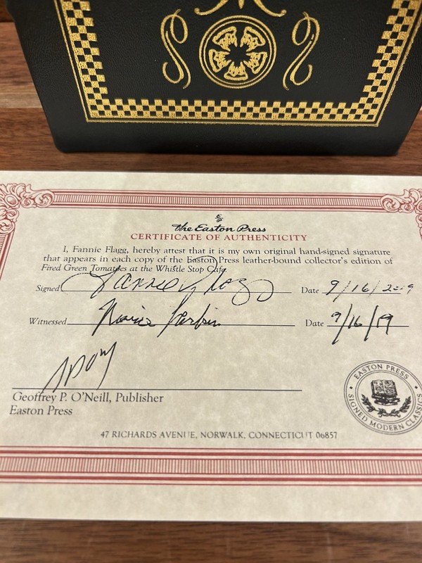 Easton Press “Fried Green Tomatoes” by Fannie Flagg - Collector’s Signed Edition gallery