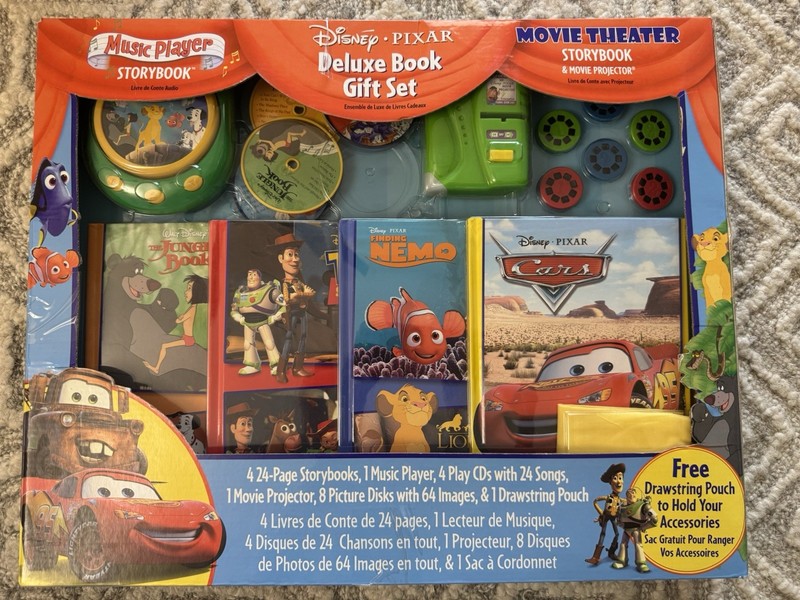 Disney Movie Theater Storybook & Movie Projector New Cars Toy Story Nemo Jungle