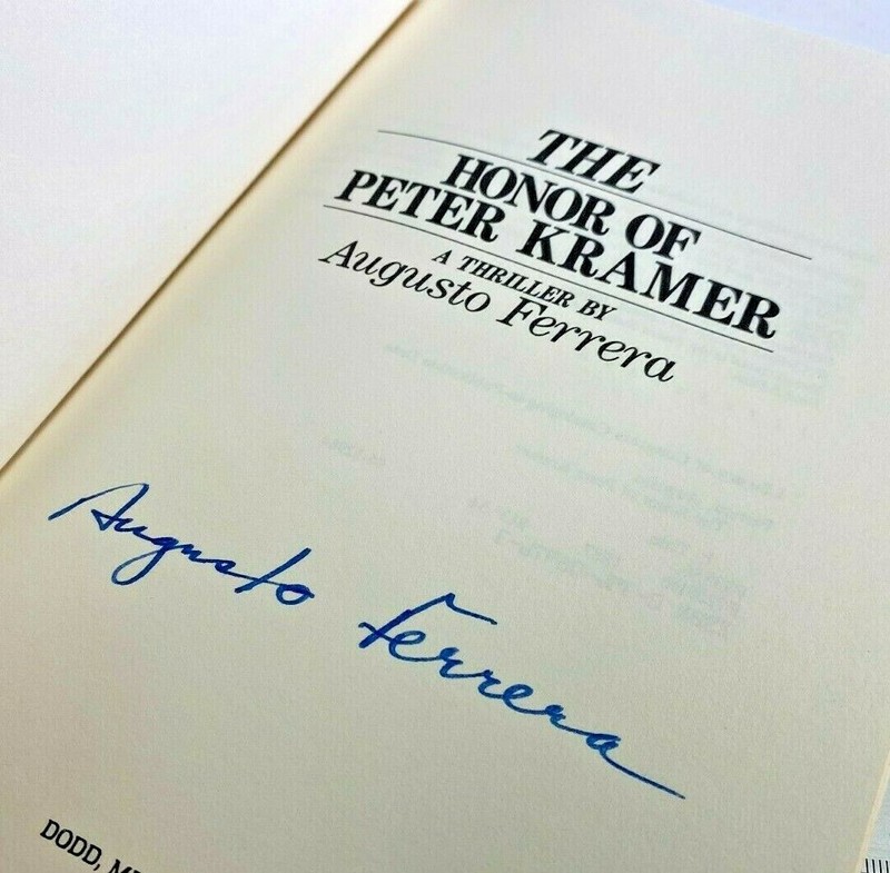 VTG HONOR OF PETER KRAMER 1st Augusto Ferrera Hardcover Signed WW2 Thriller DS66