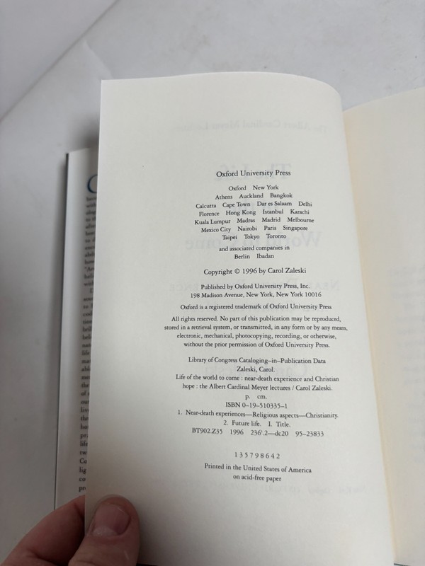 The Life of the World to Come by Carol Zaleski 1996 Oxford University Press gallery