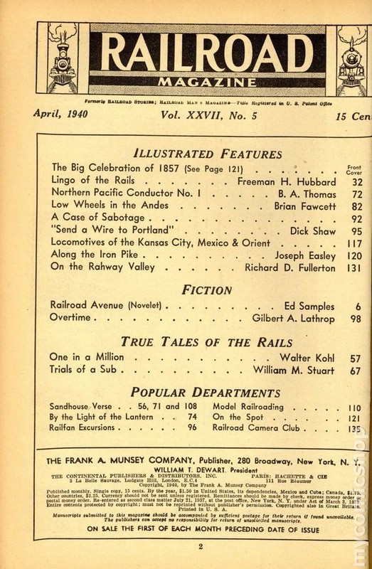 Railroad Magazine 2nd Series Vol. 27 #5 PR TRIMMED 1940 Low Grade gallery