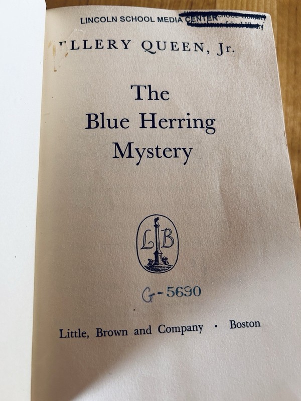 The Blue Herring Mystery, by Ellery Queen, Jr, pub. by Little, Brown, 1954 gallery
