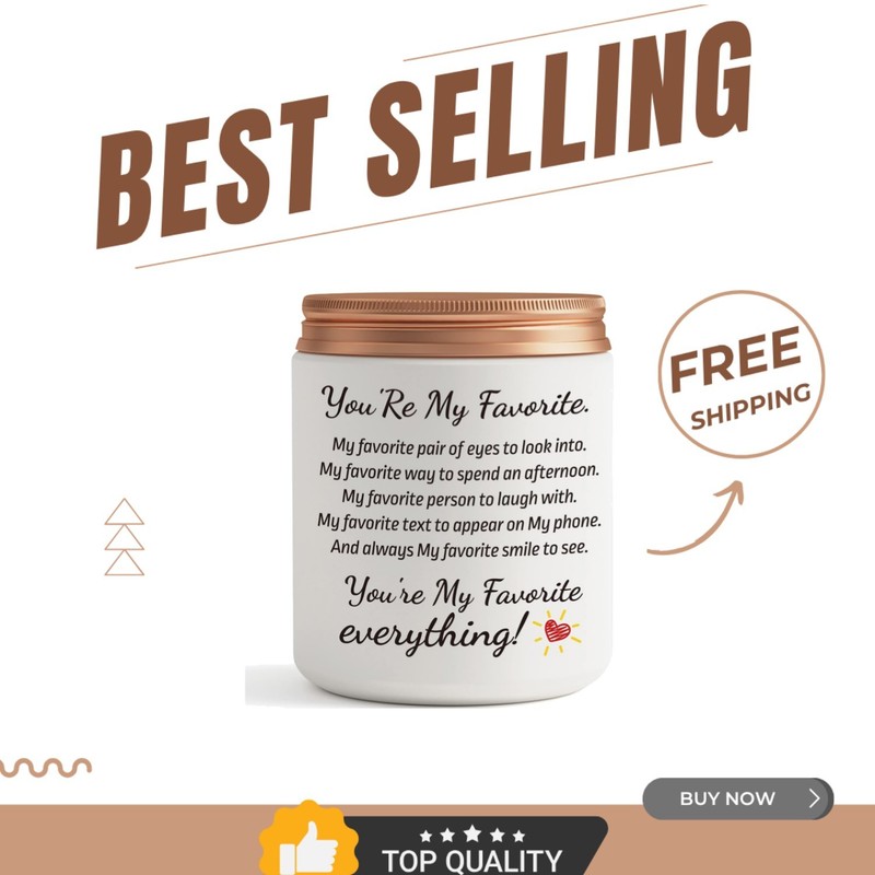 Scented Romantic Candle in Recyclable Glass – Aromatherapy Gift for Him or Her