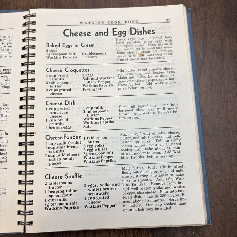 Cookbook 1938 J.R. Watkins Blue Wire Bound Interesting Recipes Vtg 288 Pages gallery