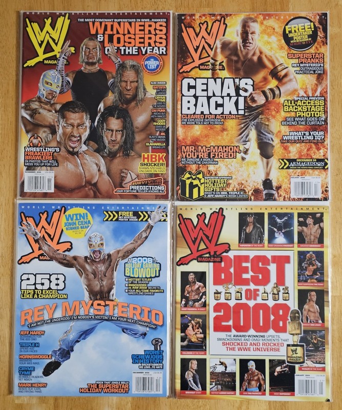 Lot Of 4 Vintage WWE Magazines EXCELLENT WWE WCW CM Punk Jeff Hardy HHH