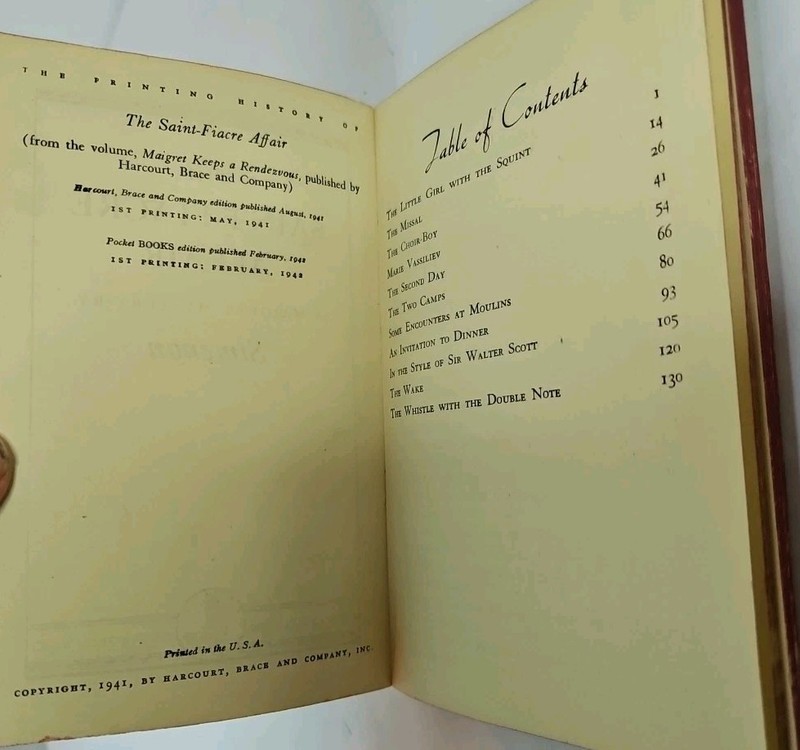 1942 Pocket Books #141 THE SAINT-FIACRE AFFAIR Simenon MARTINOT Cover gallery