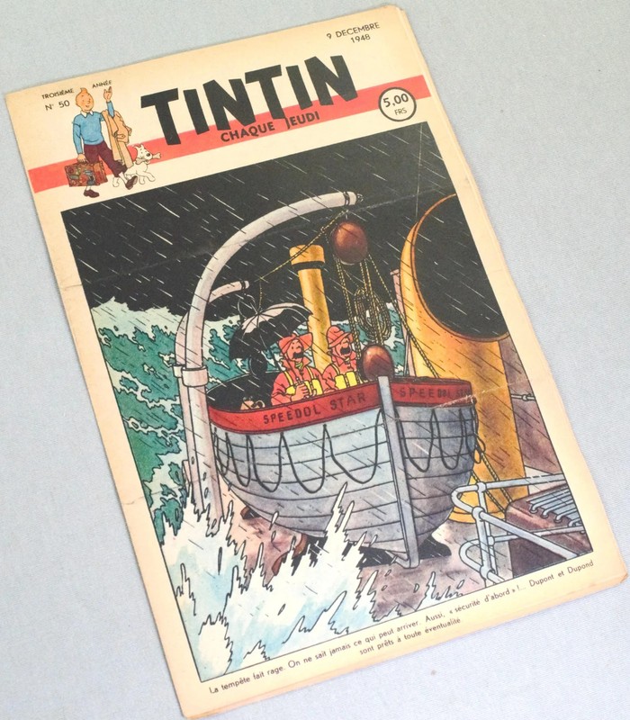 Journal Tintin Issue 50: 1948 Herge Cover Edition Vintage Comic EO Couverture