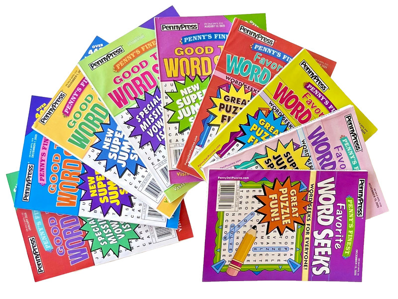 NEW Lot 9 Penny Press Finest Favorite & Good Time Word Search Seek Puzzle Books