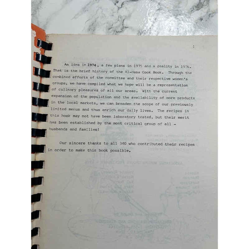 Al Hasa Saudi Arabia Cookbook 1976 Vintage Aramco Community Recipes Orange Rare gallery