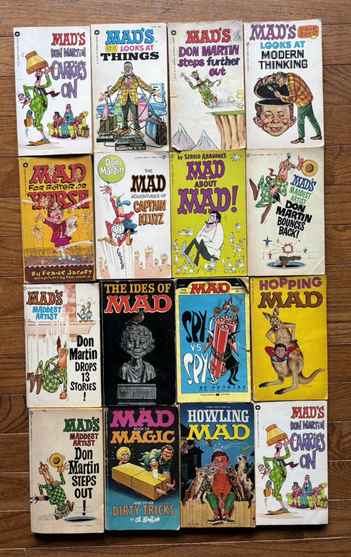Mad Magazine Paperback Book Lot Of 16 Mad Titles 60’s 70’s Jaffee Martin Berg
