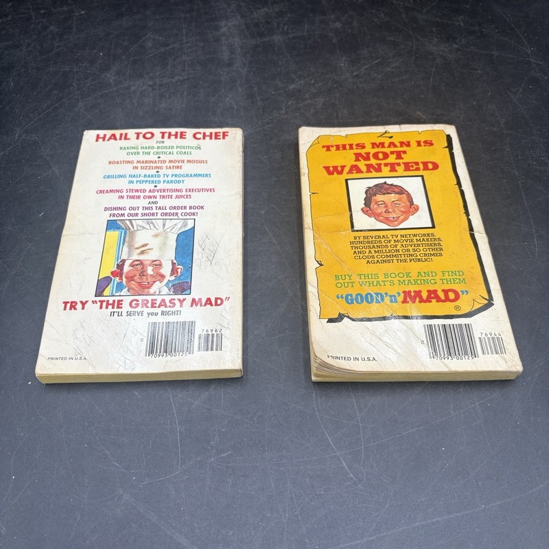 Two Vintage Warner Books,The Greasy Mad &Good ‘N’ Mad, Paperback , Mad Magazine gallery
