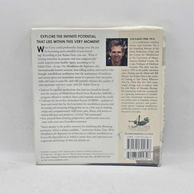Mindfulness for Beginners - Audio CD By Kabat-Zinn PhD, Jon New Sealed gallery