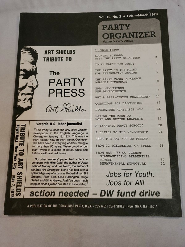 PARTY ORGANIZER – Art Shields – Tribute to The Party Press – Volume 12 – 1978