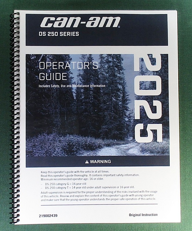 2025 Can-Am DS 250 Owner’s Manual: 195 Pages & Protective Covers