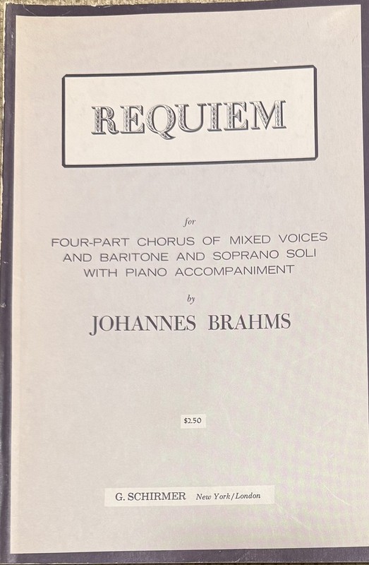 BRAHMS: Requiem – Vocal Score- English (G. Schirmer, paperback)