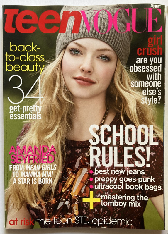 AMANDA SEYFRIED August 2008 TEEN VOGUE Magazine RYAN SHECKLER