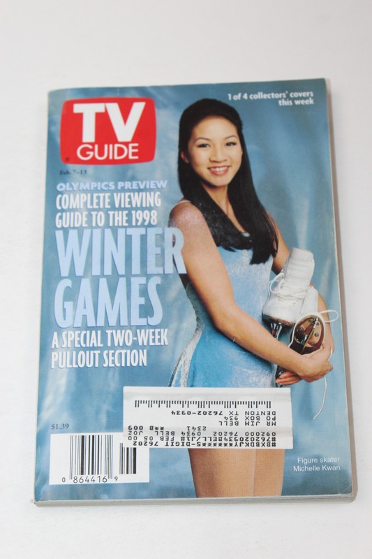 TV Guide February 7-13 1998 MICHELLE KWAN Winter Olympic Games ~Dallas Ed