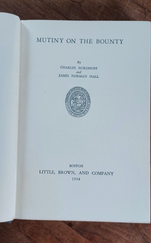 1934 MUTINY ON THE BOUNTY by Charles Nordhoff & James Norman Hall Hard Cover gallery