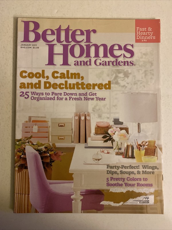 Better Homes and Gardens Magazine January 2011 New Year COOL CALM 132 PAGES