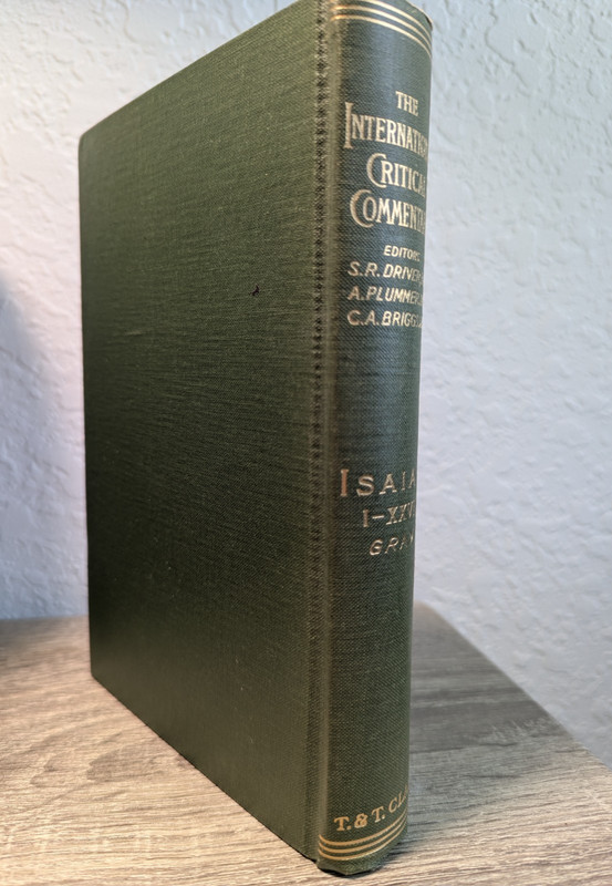 ICC Isaiah I-XXVII George Buchanan Gray 1969 Hardcover T&T Clark Commentary gallery